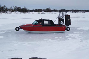 Biondo Rescue Boat with Retractable Wheels on Ice