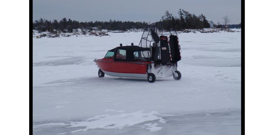 Wheeled Boat on Frozen Lake
