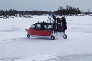 Biondo Rescue Boat with Retractable Wheels on Ice